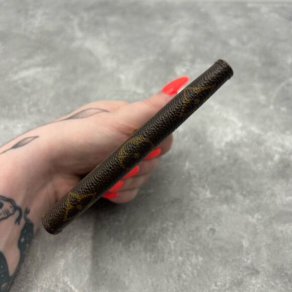 Louis Vuitton Monogram Etui Palm Cover Dark Brown Coated Canvas Snap - Picture 9 of 15